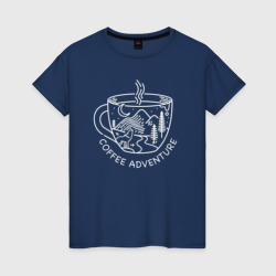 Кофейное путешествие – Женская футболка хлопок с принтом купить со скидкой в -20%