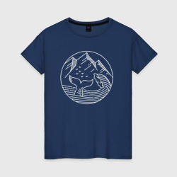 Женская футболка хлопок Горы и кит