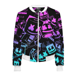 Женский бомбер 3D Marshmello neon pattern