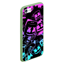 Чехол для iPhone 5/5S матовый Marshmello neon pattern - фото 2