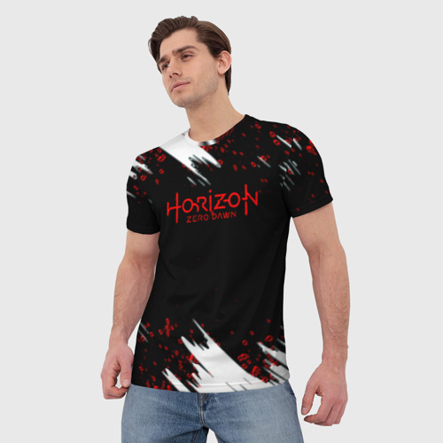 Мужская футболка 3D Horizon zero dawn краски, цвет 3D печать - фото 3