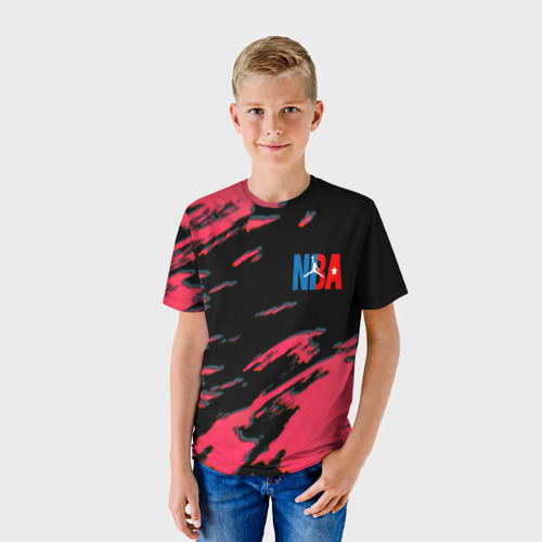 Детская футболка 3D NBA краски текстура, цвет 3D печать - фото 3