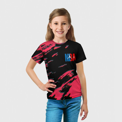 Детская футболка 3D NBA краски текстура, цвет 3D печать - фото 5