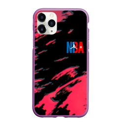 Чехол для iPhone 11 Pro Max матовый NBA краски текстура
