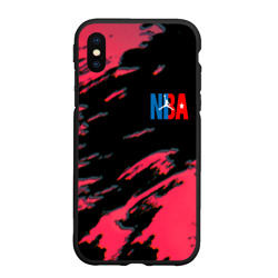 Чехол для iPhone XS Max матовый NBA краски текстура