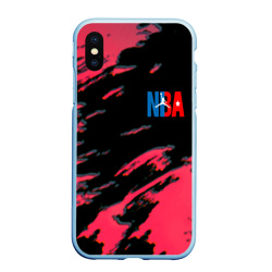 Чехол для iPhone XS Max матовый NBA краски текстура
