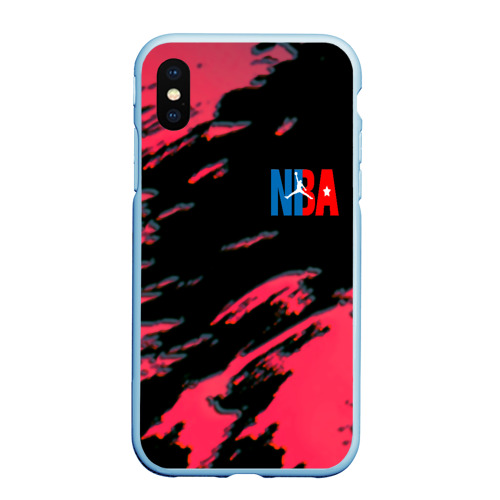 Чехол для iPhone XS Max матовый NBA краски текстура, цвет голубой