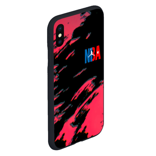 Чехол для iPhone XS Max матовый NBA краски текстура, цвет черный - фото 3