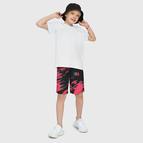 Детские спортивные шорты 3D NBA краски текстура, цвет 3D печать - фото 3