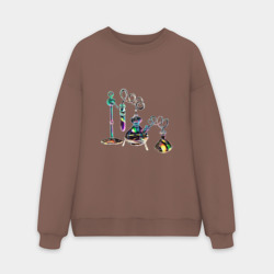 Мужской свитшот oversize без начеса хлопок Стеклянные колбочки