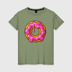 Яркий пончик – Женская футболка хлопок с принтом купить со скидкой в -20%