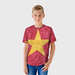 Детская футболка 3D Желтая звезда на красном - фото 2