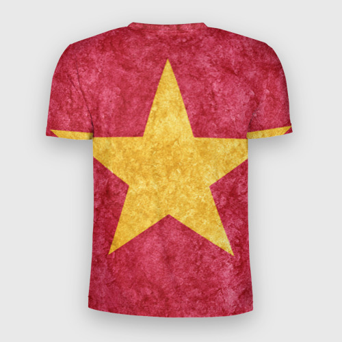 Мужская футболка 3D Slim Желтая звезда на красном, цвет 3D печать - фото 2