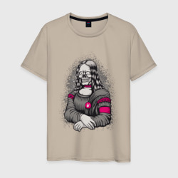Джоконда череп – Мужская футболка хлопок с принтом купить со скидкой в -20%