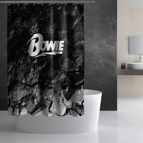 Штора 3D для ванной David Bowie black graphite - фото 2