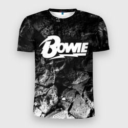 Мужская футболка 3D Slim David Bowie black graphite