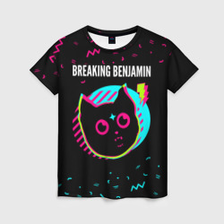 Женская футболка 3D Breaking Benjamin - rock star cat