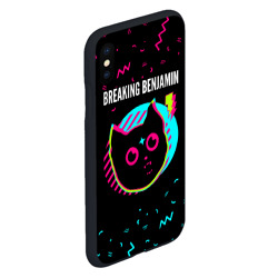 Чехол для iPhone XS Max матовый Breaking Benjamin - rock star cat - фото 2