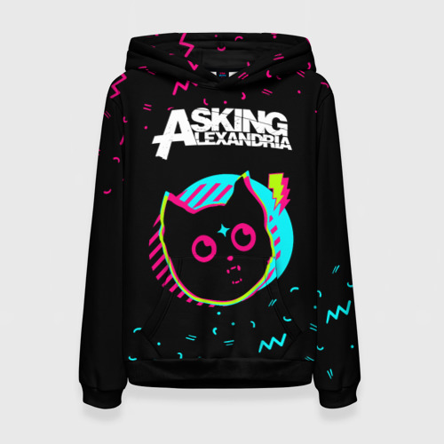 Женская толстовка 3D Asking Alexandria - rock star cat, цвет 3D печать