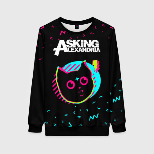 Женский свитшот 3D Asking Alexandria - rock star cat, цвет 3D печать