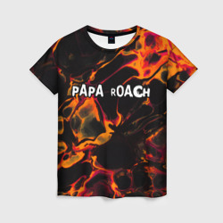 Женская футболка 3D Papa Roach red lava