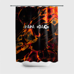 Штора 3D для ванной Papa Roach red lava