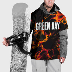 Накидка на куртку 3D Green Day red lava