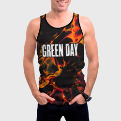 Мужская майка 3D Green Day red lava - фото 2