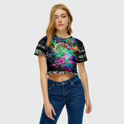 Женская футболка Crop-top 3D Шри янтра - фото 2