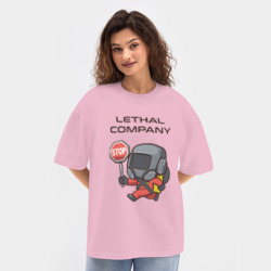 Женская футболка Oversize хлопок texturе С лутом на корабль Lethal company - фото 2