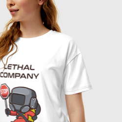 Женская футболка хлопок Oversize С лутом на корабль Lethal company - фото 2