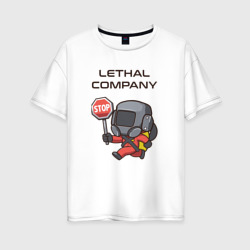 Женская футболка хлопок Oversize С лутом на корабль Lethal company