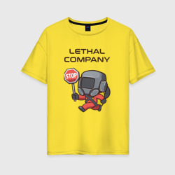 Женская футболка хлопок Oversize С лутом на корабль Lethal company