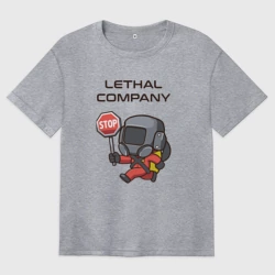 Женская футболка хлопок Oversize С лутом на корабль Lethal company