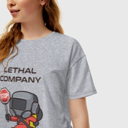 Женская футболка хлопок Oversize С лутом на корабль Lethal company - фото 2