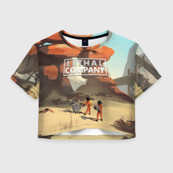 Женская футболка Crop-top 3D Компания будет довольна Lethal company