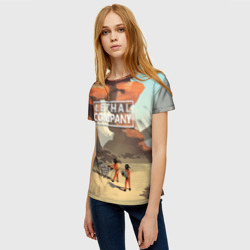 Женская футболка 3D Компания будет довольна Lethal company - фото 2