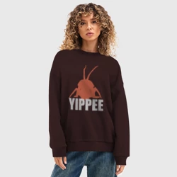 Женский свитшот oversize без начеса хлопок Hoarding bug Lethal company - фото 2