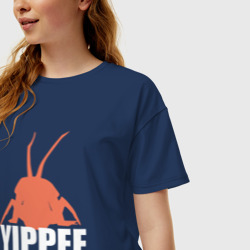 Женская футболка хлопок Oversize Hoarding bug Lethal company - фото 2