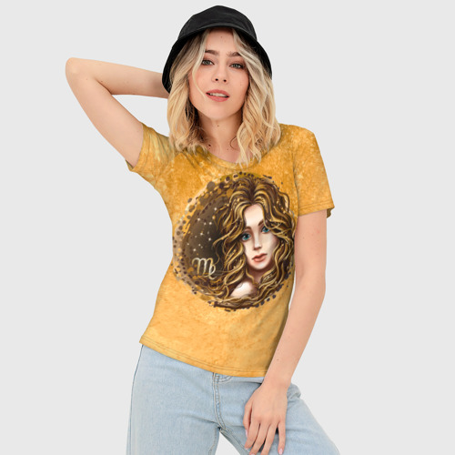Женская футболка 3D Slim Знак зодиака дева в цвете, цвет 3D печать - фото 3