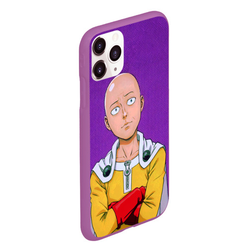 Чехол для iPhone 11 Pro Max матовый Realistic Saitama, цвет фиолетовый - фото 3