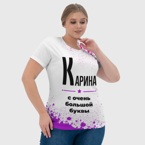 Женская футболка 3D Карина ну с очень большой буквы, цвет 3D печать - фото 6