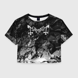 Женская футболка Crop-top 3D Mayhem black graphite
