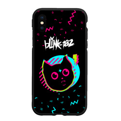 Чехол для iPhone XS Max матовый Blink 182 - rock star cat