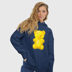 Женское худи Oversize хлопок Мармеладный желтый медвежонок - фото 2