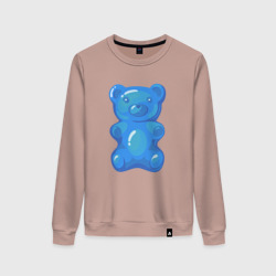 Женский свитшот хлопок Мармеладный синий медвежонок