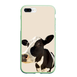 Чехол для iPhone 7Plus/8 Plus матовый Корова на бежевом фоне