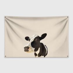 Флаг-баннер Корова на бежевом фоне