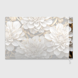 Флаг 3D Фарфоровые белые цветы с золотом - фото 2