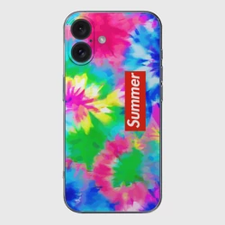 Чехол для iPhone 16 силиконовый с защитой камеры Color abstraction - summer